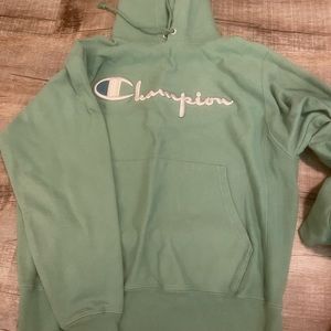 Green and teal champion hoodie